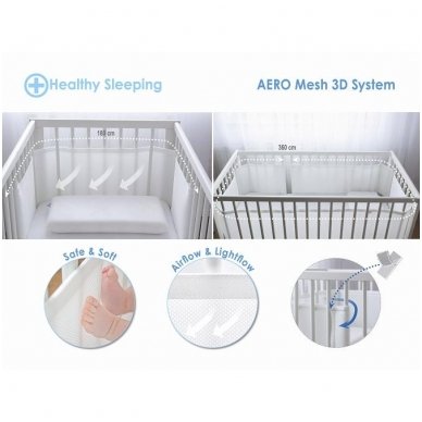 Protection for crib/crib Bumpair White 180*30 cm