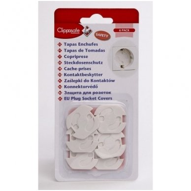 EU Shutter Style Plug Socket Covers (6 Pack), Clippasafe 1