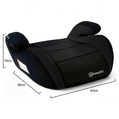 Auto Car Seat Booster BabyGo 15-36kg, Black