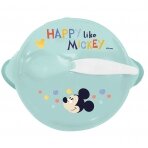 Plate with non-slip bottom + spoon from, Thermobaby Mickey
