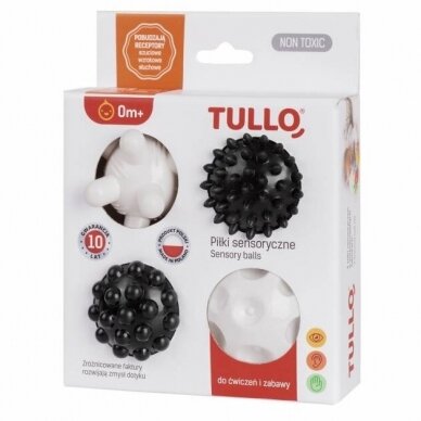 Balls for sensory development Tullo, 4 pcs.