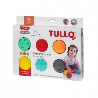 Мячи для сенсорного развития Tullo, лица, 6 шт.