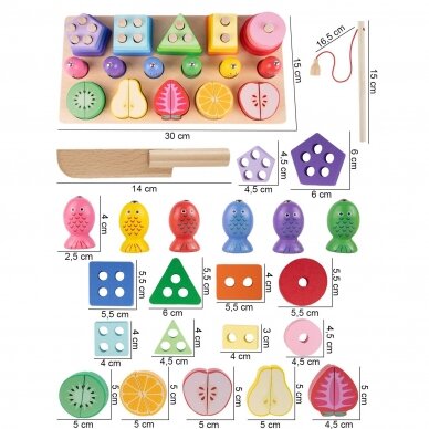 Montessori wooden puzzle Buildings, Fruits and Animals 2