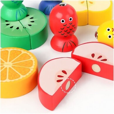 Montessori wooden puzzle Buildings, Fruits and Animals 3