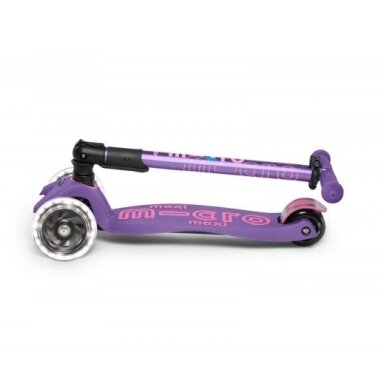 Maxi Micro Deluxe sulankstomas paspirtukas LED Violetinis Maxi Micro Deluxe sulankstomas paspirtukas LED Violetinis