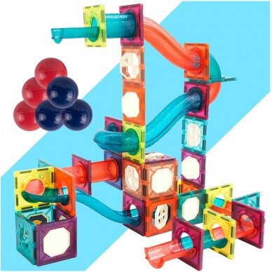 Magnetic 3D constructor-labyrinth with balls Magnetic Tiles, 78 parts 3