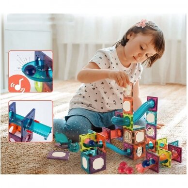 Magnetic 3D constructor-labyrinth with balls Magnetic Tiles, 78 parts 4