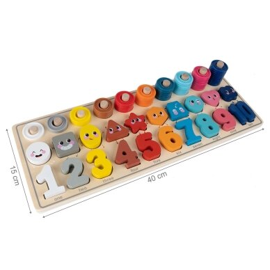 Montessori medinis galvosūkis Mokymasis skaičiuoti 4in1