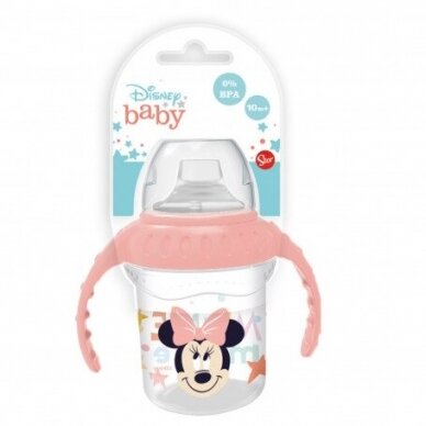 Spill-proof cup with soft silicone spout 250ml.Minnie 1