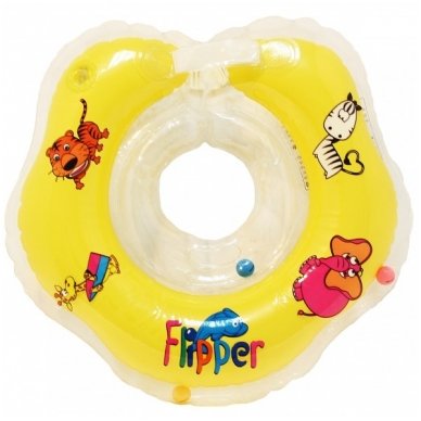 Plaukimo ratas kūdikiams ant kaklo Flipper yellow Roxy Kids