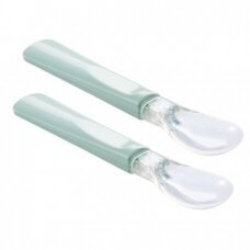 Silicone spoons for baby feeding 2 pcs. Celadon Green