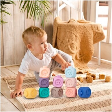 Colorful soft sensory cubes 10 pcs 3