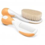 Combs and brushes with natural hair soft bristles, Chicco Orange