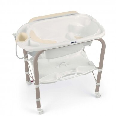 Bathtub with stand and changing board Cambio, Teddy Grey foldable (Italija) 1