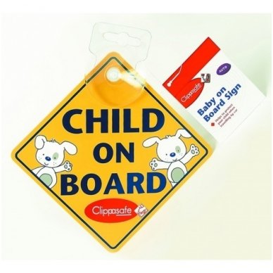 Baby on Board Sign, Clippasafe 1